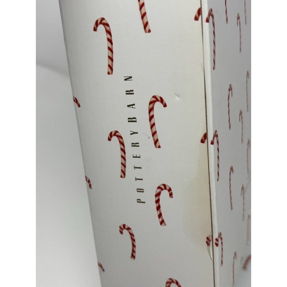 Pottery Barn Christmas CandyCane 7" Appetizer/Hors -d' Auvres Plates Set 4 NIB - Picture 9 of 9